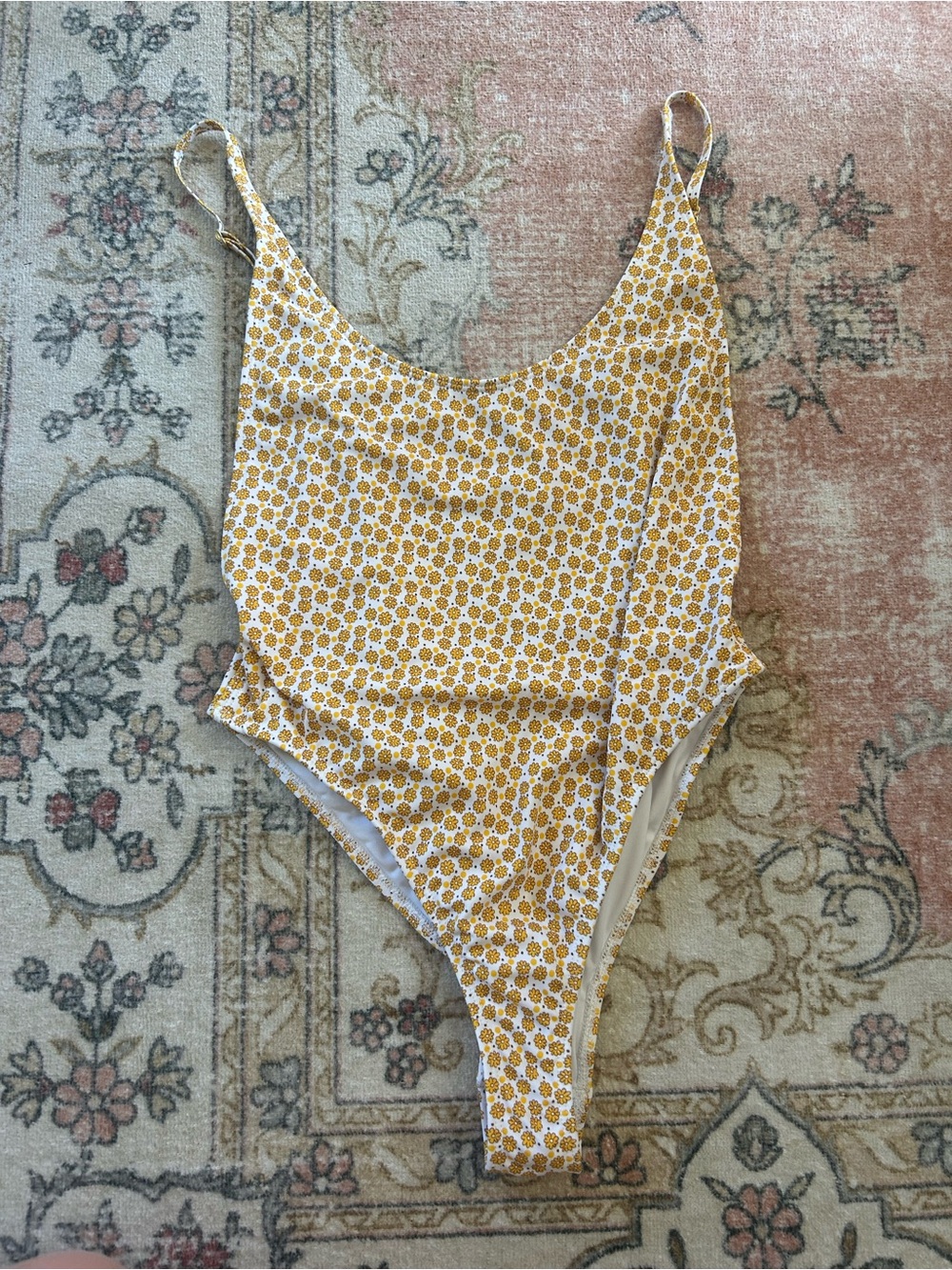 Urban Outfitters Yellow Floral One-Piece Swimsuit